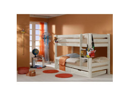 Detská poschodová posteľ Barca PLUS 200x90 cm so zásuvkami - biela