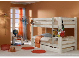 Detská poschodová posteľ Barca PLUS 200x90 cm so zásuvkami - biela