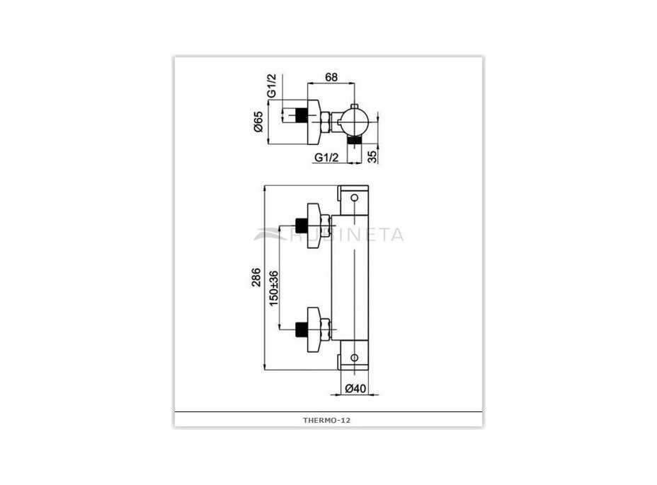 Sprchová termostatická batéria THERMO 12