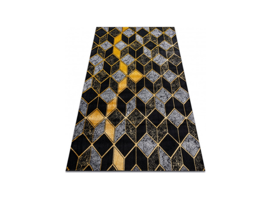 Kusový koberec Gloss 400B 86 3D geometric black/gold