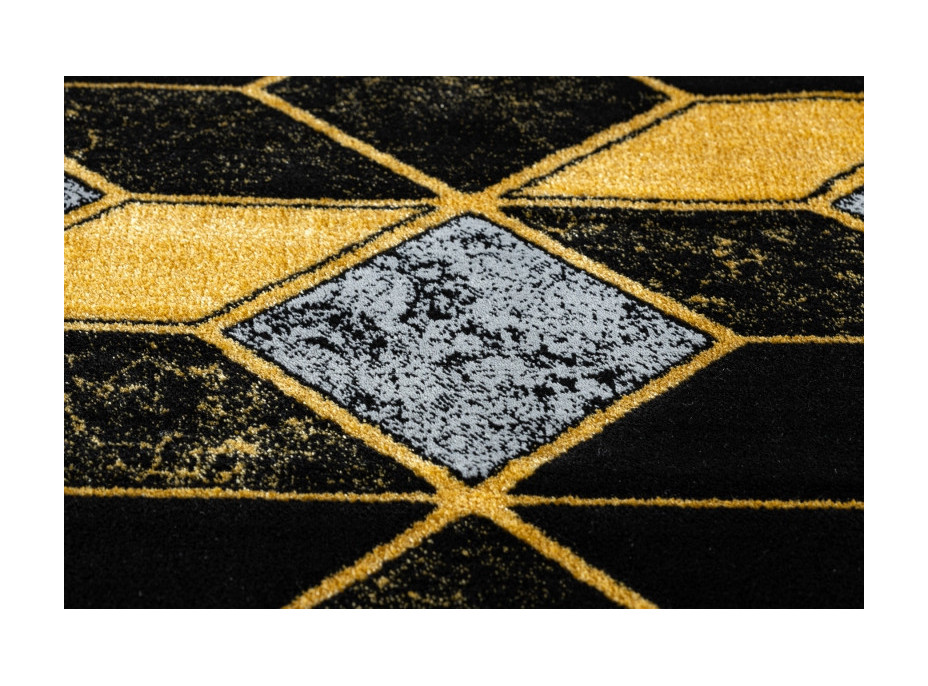 Kusový koberec Gloss 400B 86 3D geometric black/gold