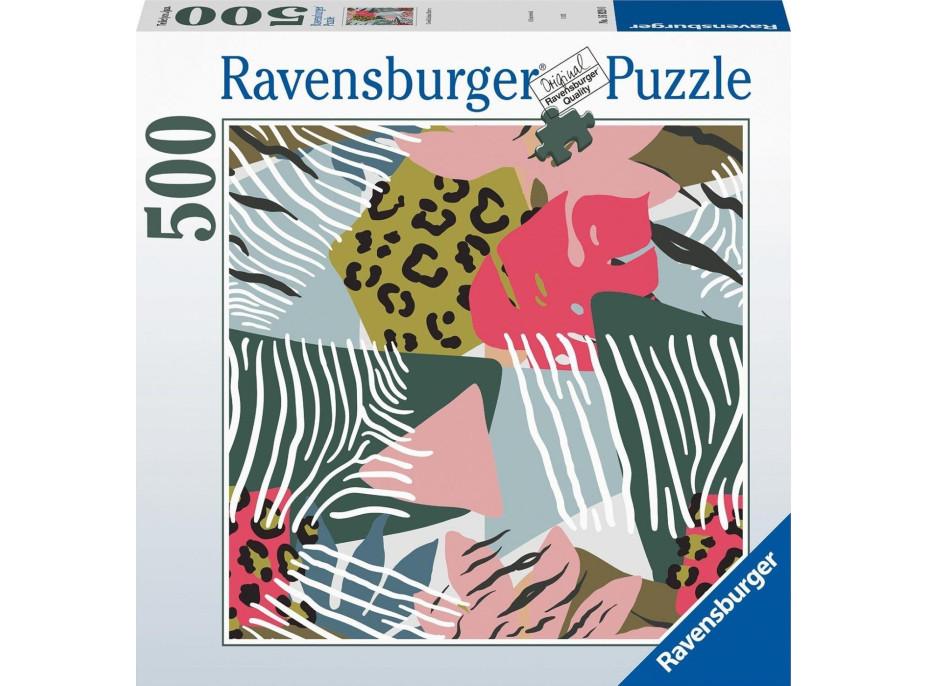 RAVENSBURGER Štvorcové puzzle Zvieracie vzory 500 dielikov