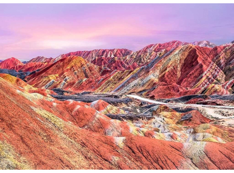 RAVENSBURGER Puzzle Dych vyrážajúce hory: Dúhové hory, Čína 1000 dielikov