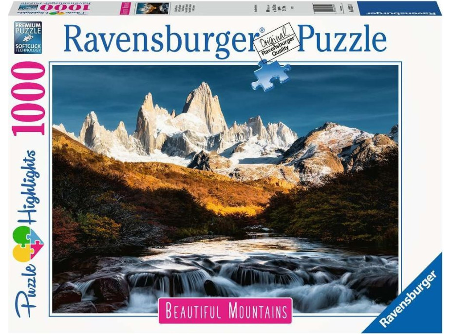 RAVENSBURGER Puzzle Dych vyrážajúce hory: Mount Fitz Roy, Patagónia 1000 dielikov