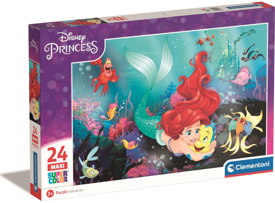 CLEMENTONI Puzzle Disney princeznej: Malá morská víla MAXI 24 dielikov