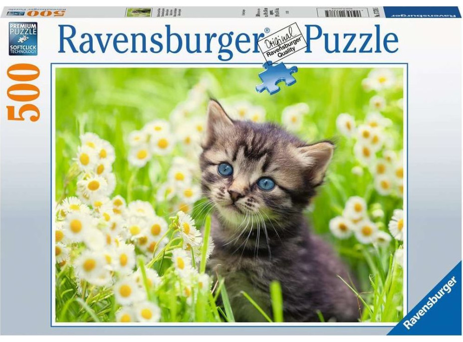 RAVENSBURGER Puzzle Mačiatko na lúke 500 dielikov