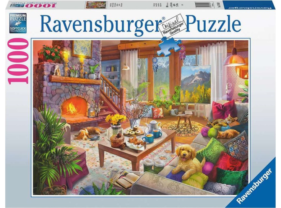 RAVENSBURGER Puzzle Útulná chata 1000 dielikov