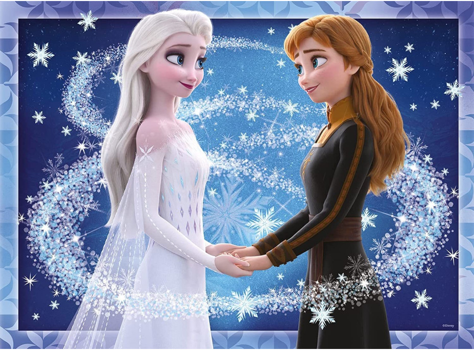 RAVENSBURGER Svietiace puzzle Ľadové kráľovstvo: Sestry Anna a Elsa 500 dielikov