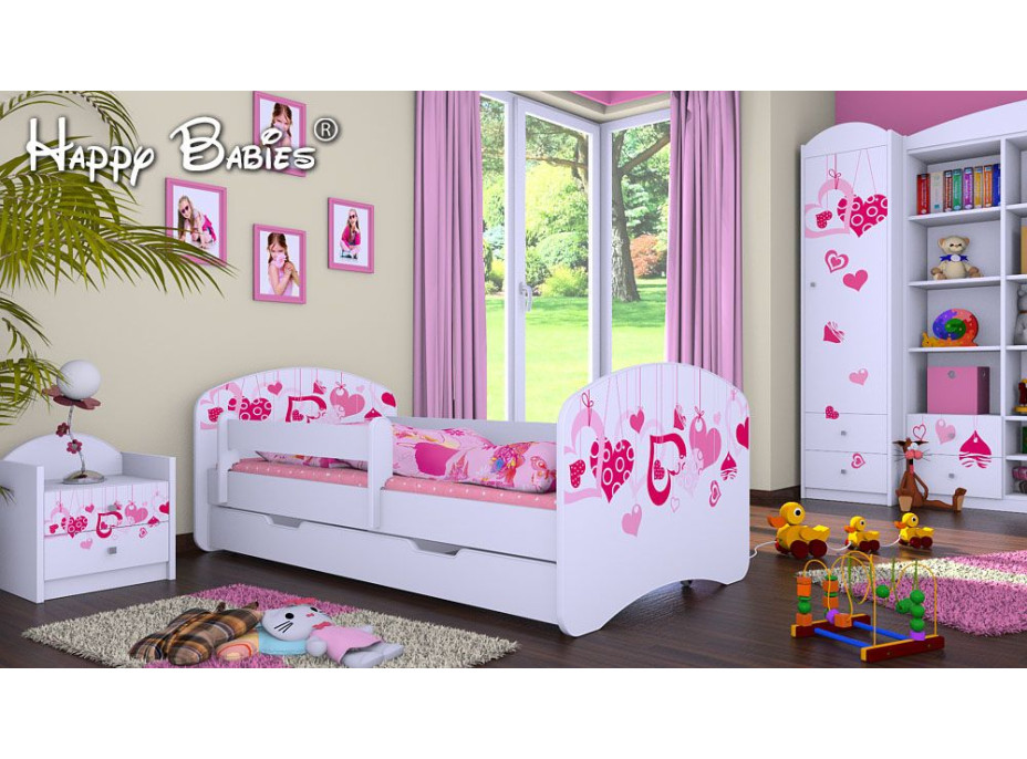 Detská posteľ so zásuvkou 160x80cm FALL IN LOVE - biela