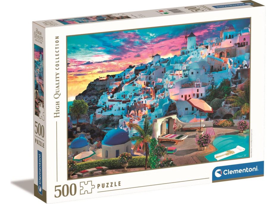 CLEMENTONI Puzzle Pohľad na Santorini 500 dielikov