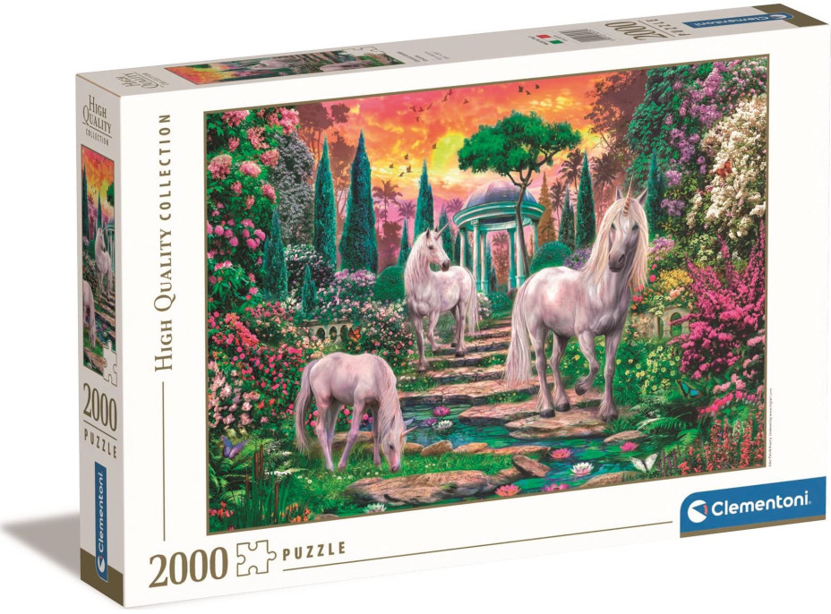 CLEMENTONI Puzzle Typickí záhradní jednorožci 2000 dielikov