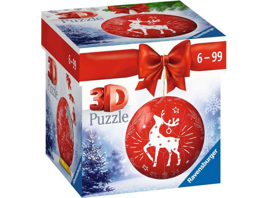 RAVENSBURGER Puzzleball Vianočná ozdoba červená 54 dielikov