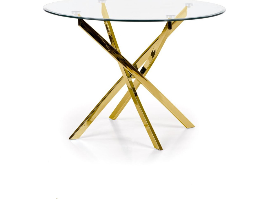 Jedálenský stôl RAY 100x73 cm - číre sklo/zlatý