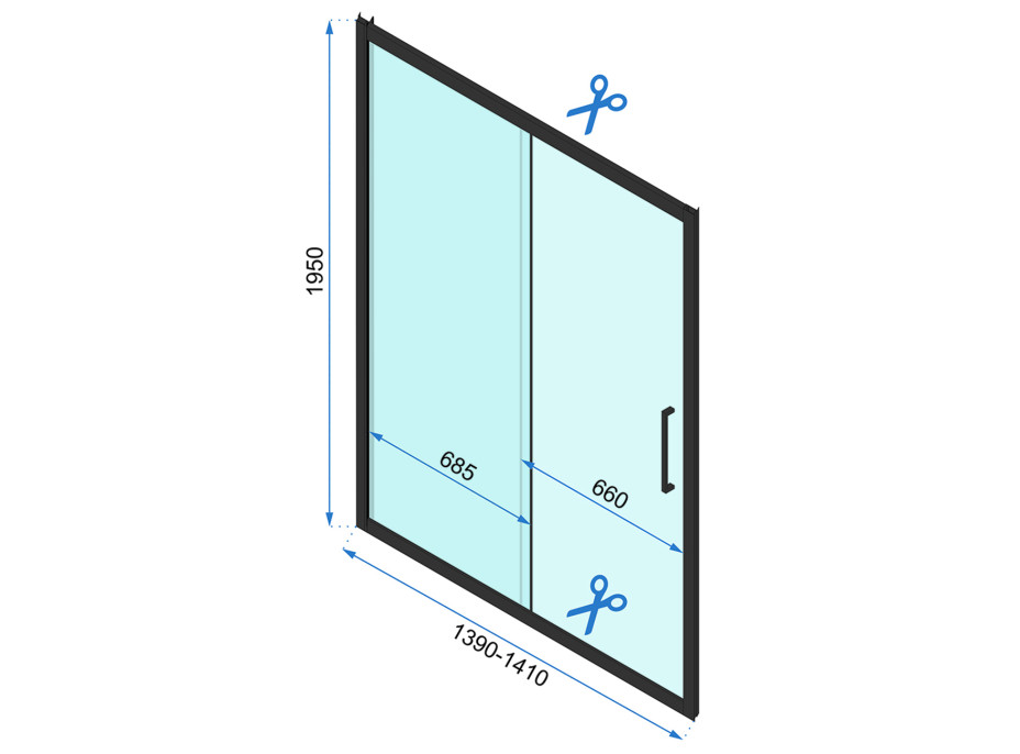 Sprchové dvere MAXMAX Rea RAPID slide 140 cm - chróm