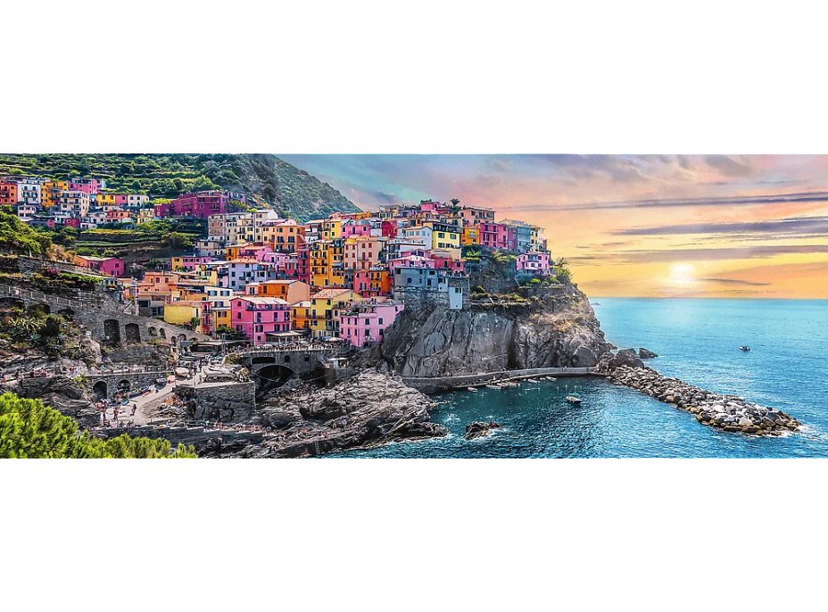 TREFL Panoramatické puzzle Vernazza pri západe slnka, Taliansko 500 dielikov