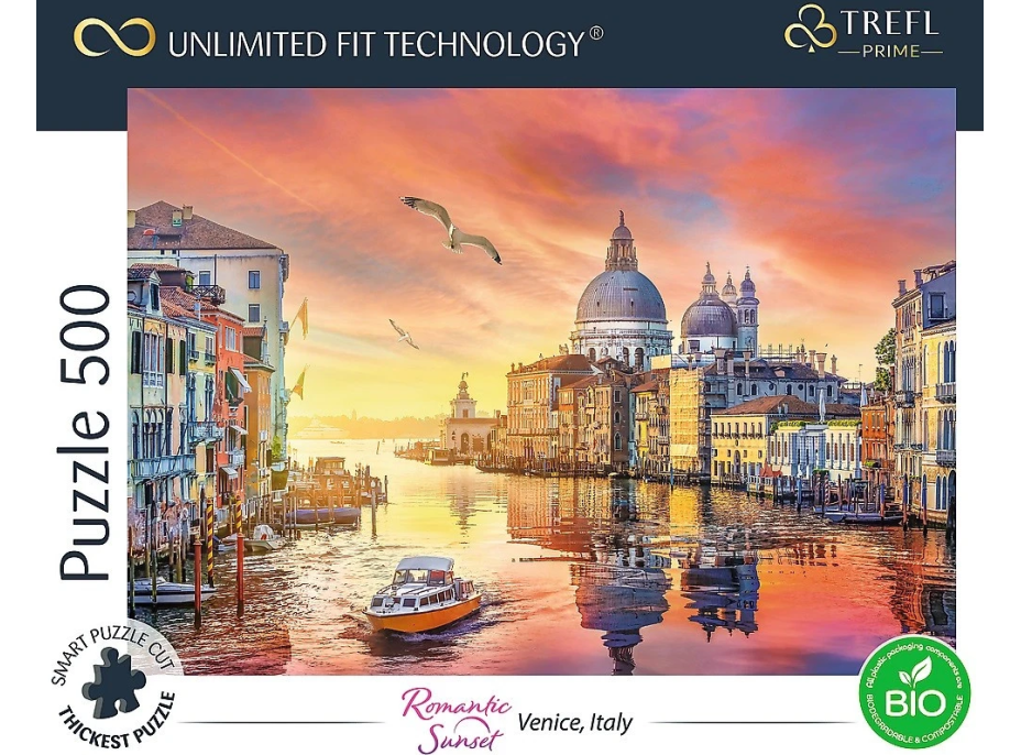 TREFL Puzzle UFT Romantic Sunset: Benátky, Taliansko 500 dielikov