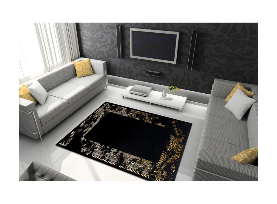 Kusový koberec Gloss 408C 86 glamour black/gold