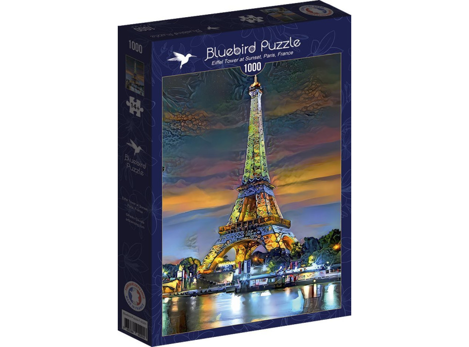 BLUEBIRD Puzzle Eiffelova veža pri západe slnka, Paríž, Francúzsko 1000 dielikov