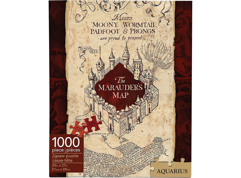 AQUARIUS Puzzle Harry Potter: Záškodnícku mapu 1000 dielikov