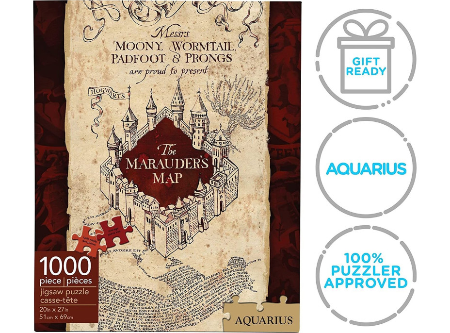 AQUARIUS Puzzle Harry Potter: Záškodnícku mapu 1000 dielikov