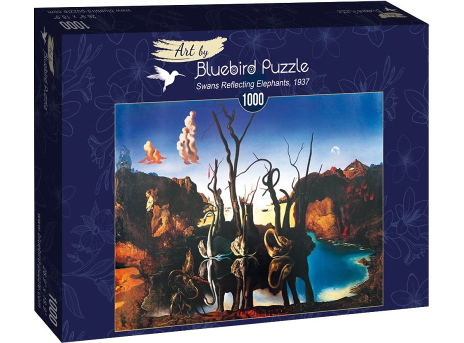 BLUEBIRD Puzzle Labute odrážajúce sa vo vode ako slony 1000 dielikov