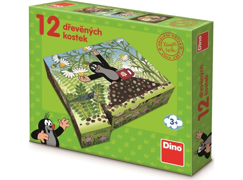 DINO Obrázkové kocky Krtko a priatelia, 12 kociek