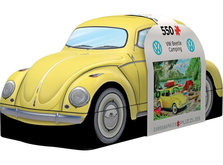 EUROGRAPHICS Puzzle v plechovej krabičke Volkswagen Chrobák v kempe 550 dielikov