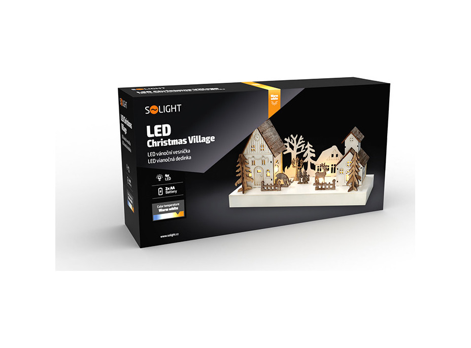 LED vianočná dedinka 34x17 cm