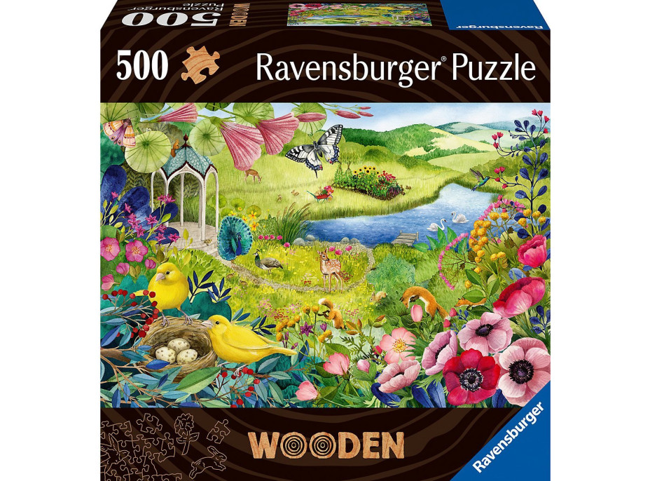 RAVENSBURGER Drevené puzzle Divoká záhrada 500 dielikov