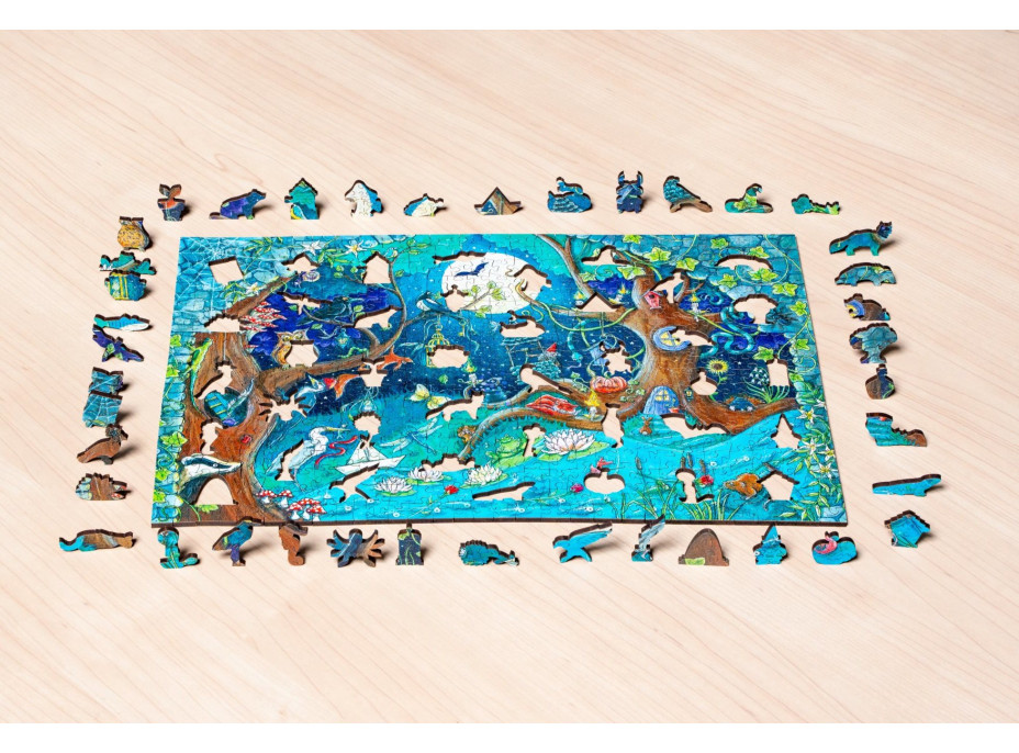 RAVENSBURGER Drevené puzzle Čarovný les 500 dielikov