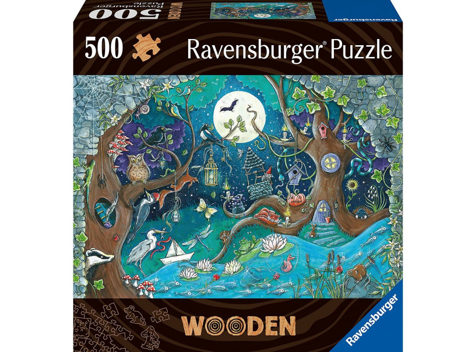 RAVENSBURGER Drevené puzzle Čarovný les 500 dielikov