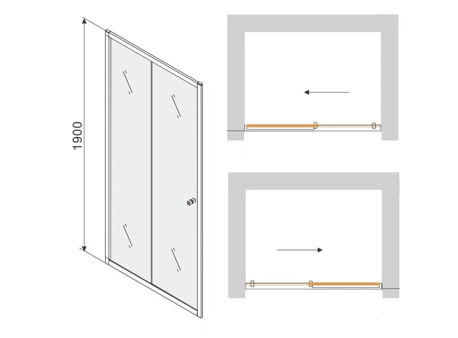 Sprchové dvere maxmax MEXEN APIA 95 cm, 845-095-000-01-00