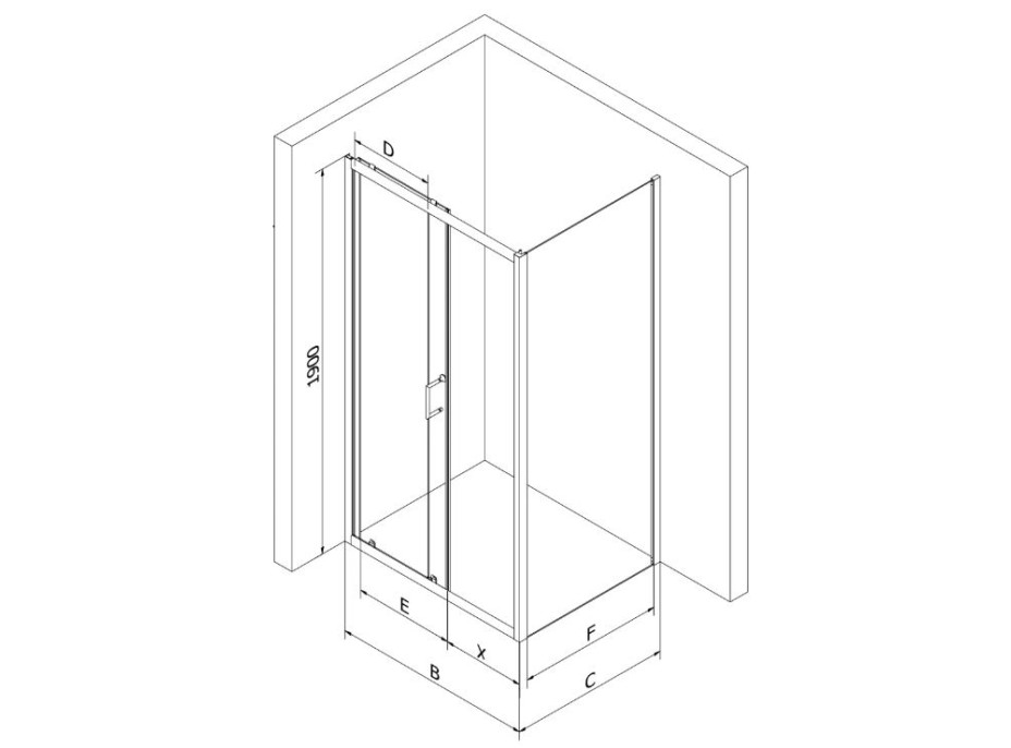 Sprchovací kút maxmax APIA - 90x90 cm - BLACK