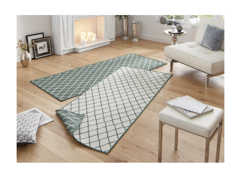 Kusový oboustranný koberec Twin 103117 green creme