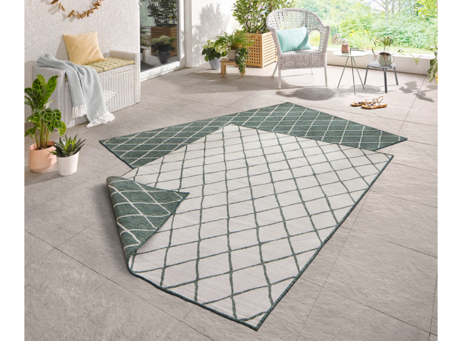Kusový oboustranný koberec Twin 103117 green creme