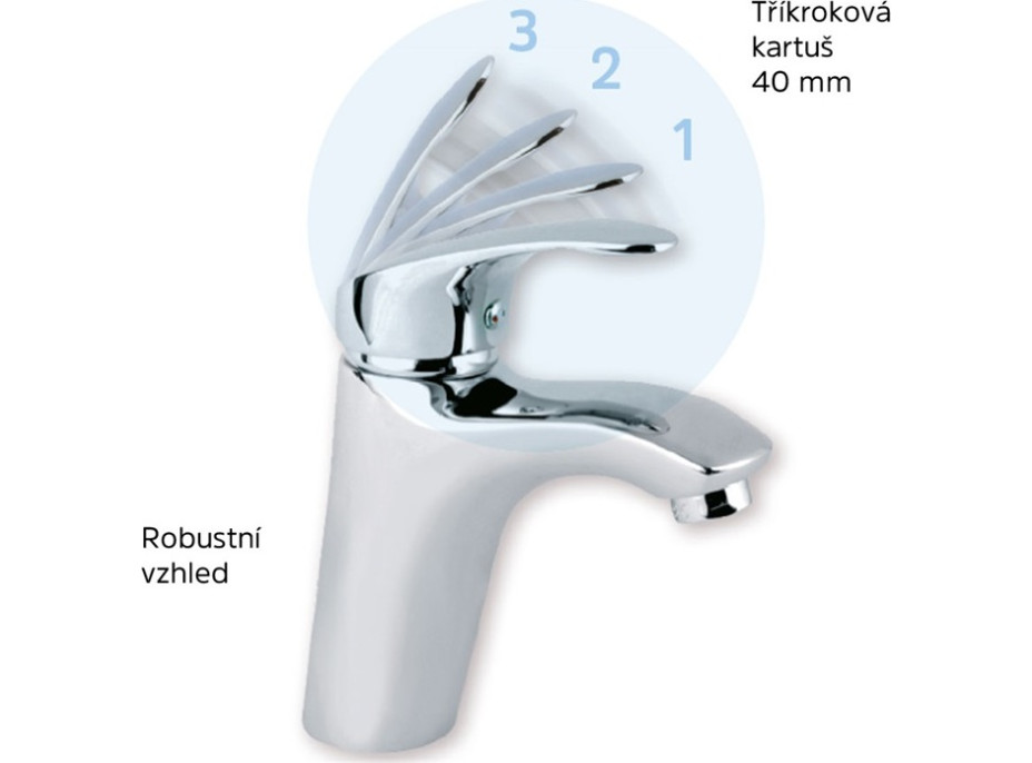 Kuchynská drezová batéria SONÁTA - vyhnuté ramienko 21 cm - chrómová