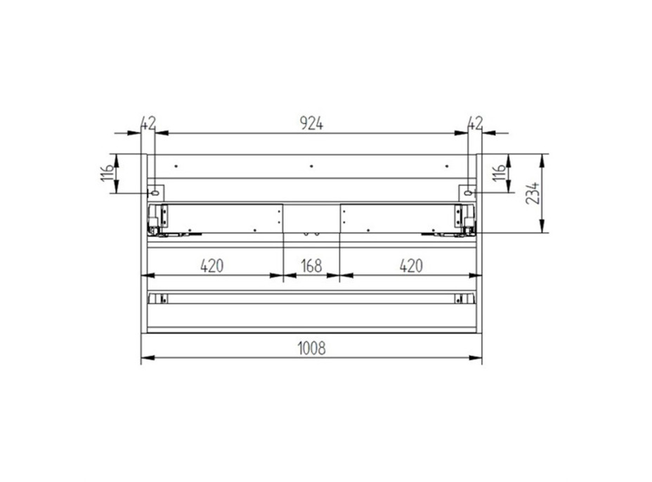 Kúpeľňová skrinka s keramickým umývadlom AIRA 101 cm