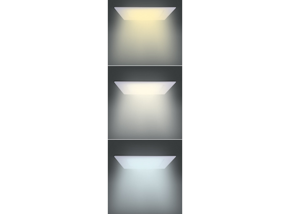 LED mini panel CCT, podhľadový, 6W, 450lm, 3000K, 4000K, 6000K, štvorcový