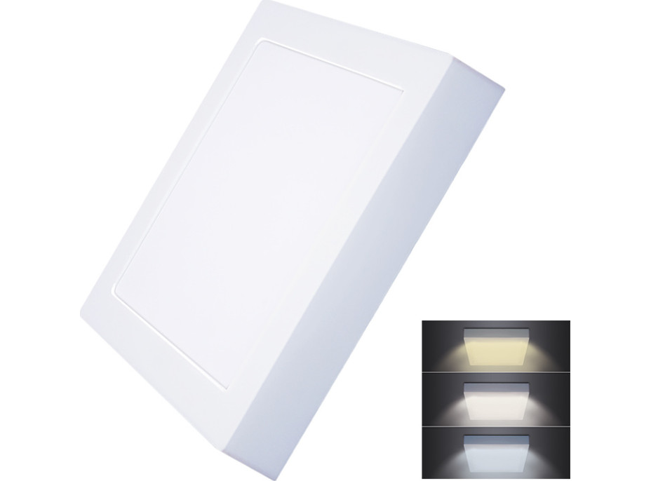 LED mini panel CCT, prisadený, 18W, 1530lm, 3000K, 4000K, 6000K, štvorcový