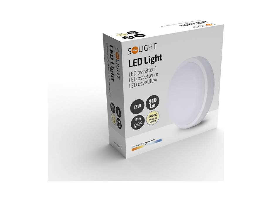 LED vonkajšie osvetlenie okrúhle, 13W, 910lm, 4000K, IP54, 17cm