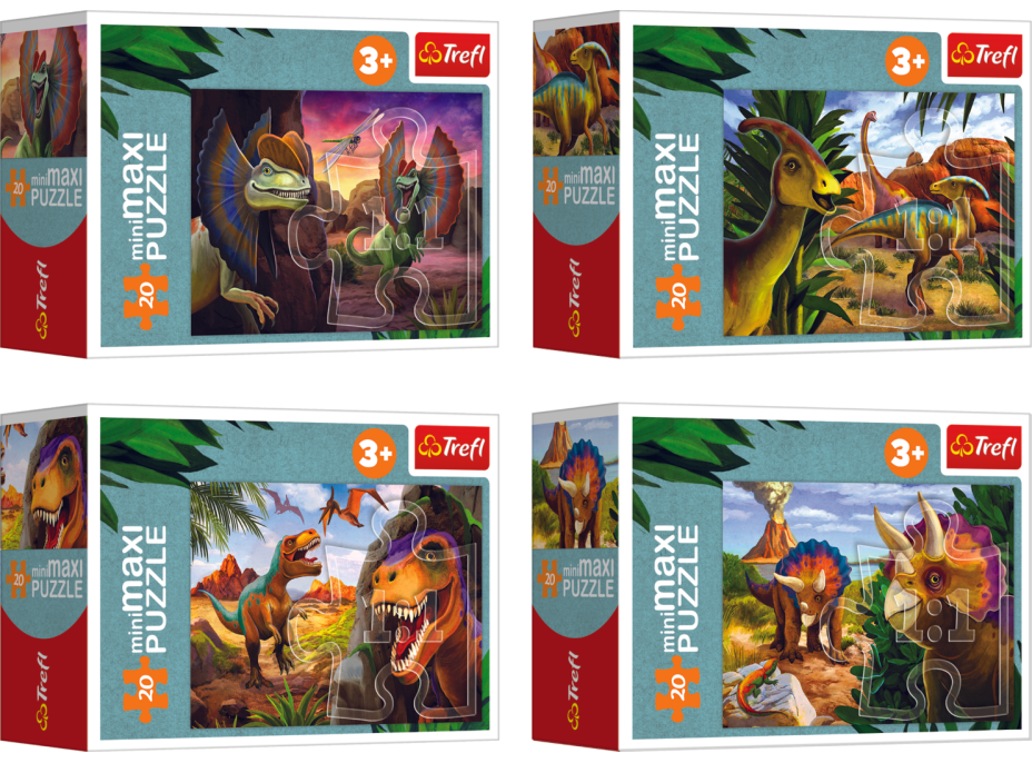 TREFL Displej Puzzle Svet dinosaurov 20 dielikov (24 ks)