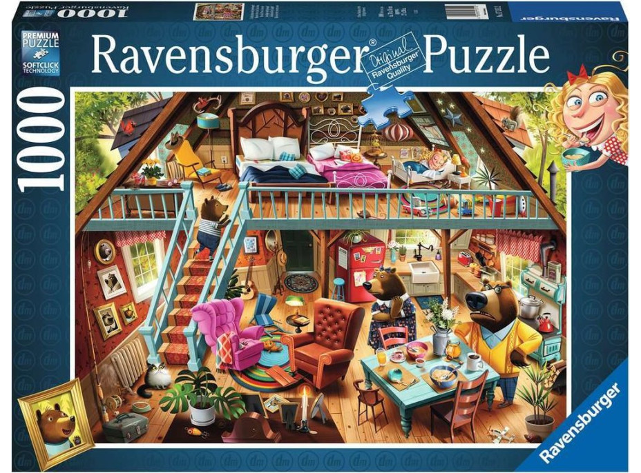 RAVENSBURGER Puzzle Pristihnutá! (Mášenka a tri medvede) 1000 dielikov