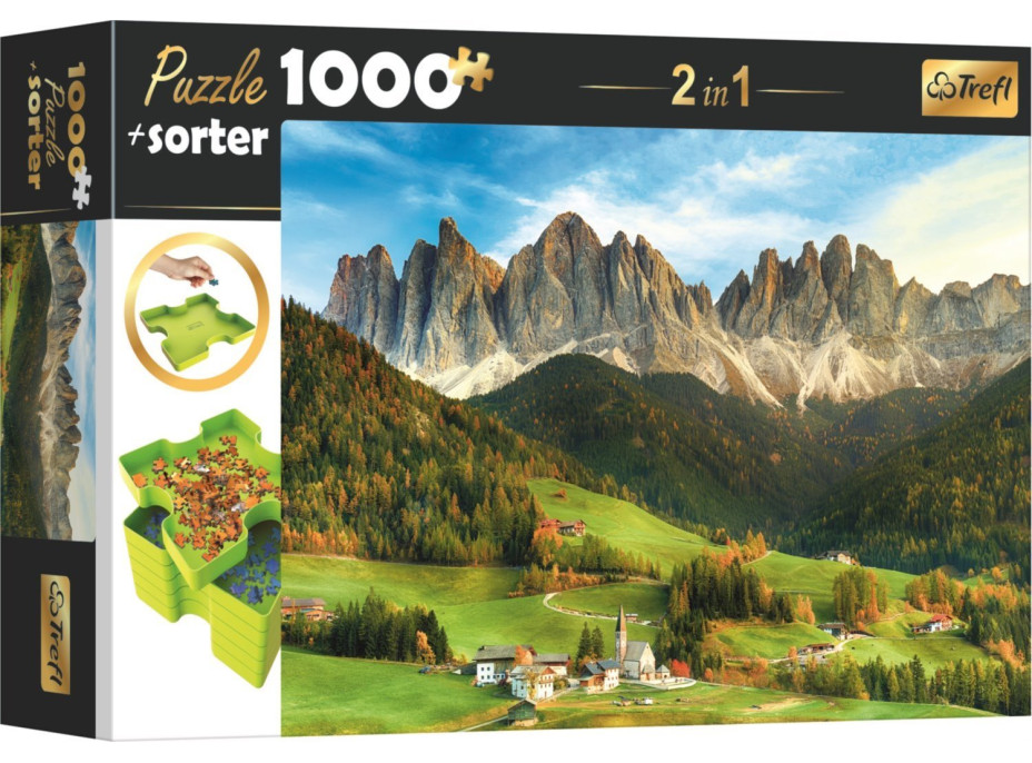 TREFL Puzzle s triedičom 2v1 Dolomity, Taliansko 1000 dielikov