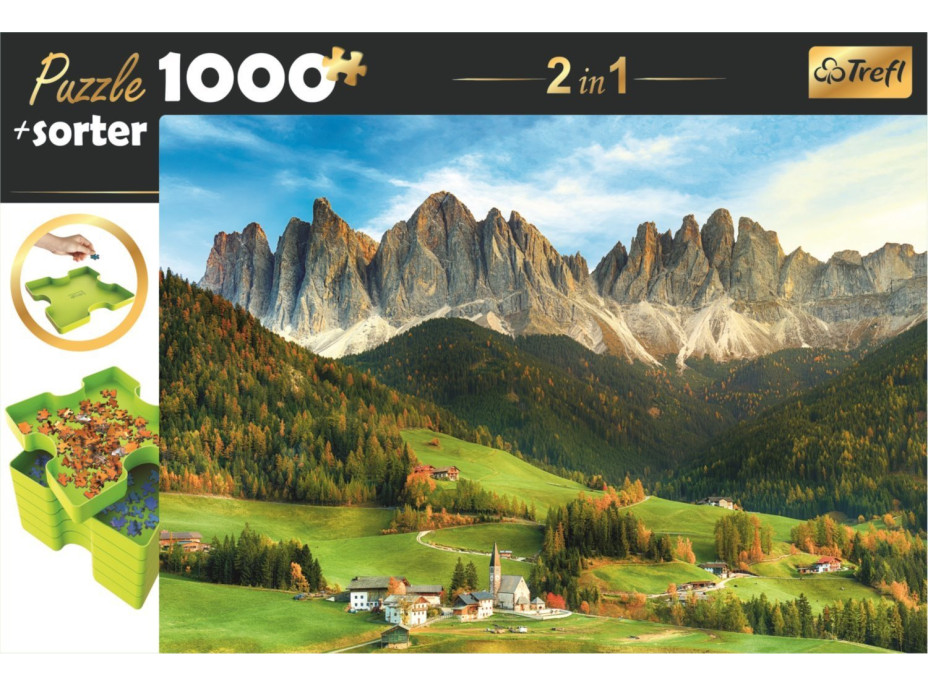 TREFL Puzzle s triedičom 2v1 Dolomity, Taliansko 1000 dielikov