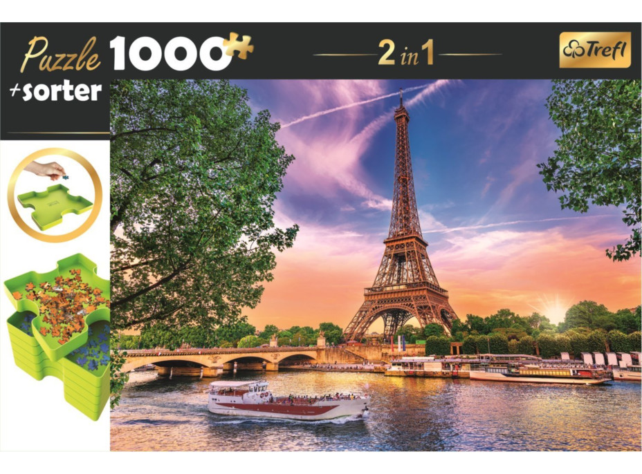 TREFL Puzzle s triedičom 2v1 Eiffelova veža, Paríž 1000 dielikov