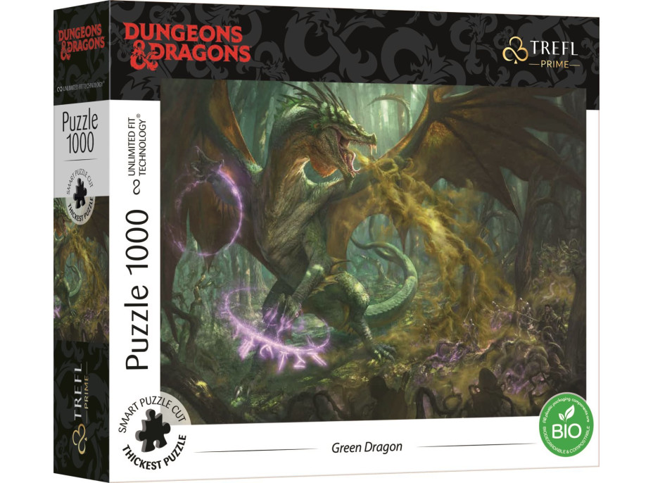 TREFL Puzzle UFT Dungeons & Dragons: Zelený drak 1000 dielikov