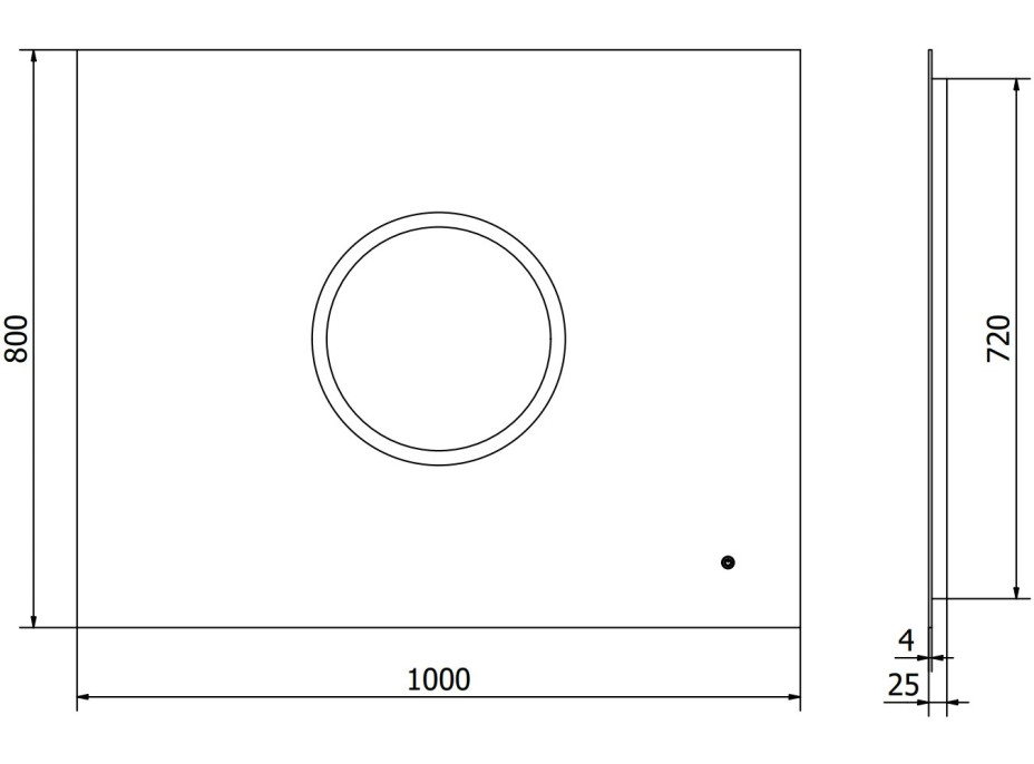 Obdĺžnikové zrkadlo MEXEN KOGA 100x80 cm - s LED podsvietením a vyhrievaním, 9821-100-080-611-00