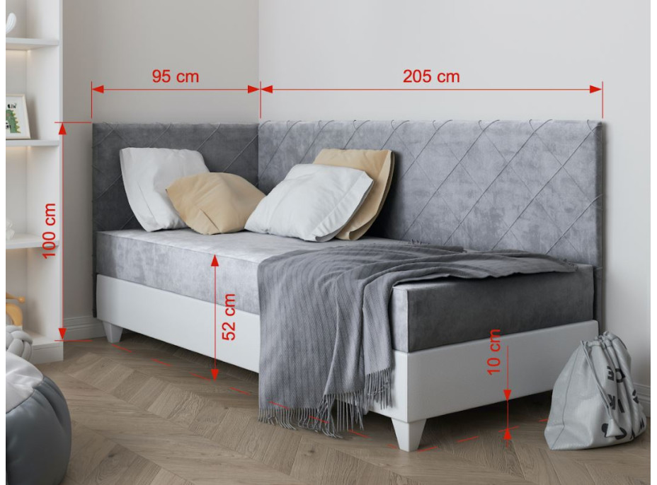 Čalúnená posteľ LAGOS III - 200x90 cm - hnedá