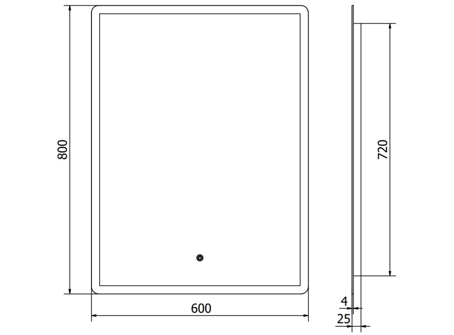 Obdĺžnikové zrkadlo MEXEN NAVIA 60x80 cm - s LED podsvietením a vyhrievaním, 9803-060-080-611-00