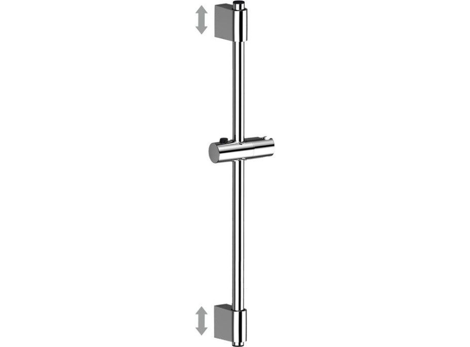 Sprchová nerezová tyč s držiakom na ručnú sprchu - 70 cm - chrómovaná